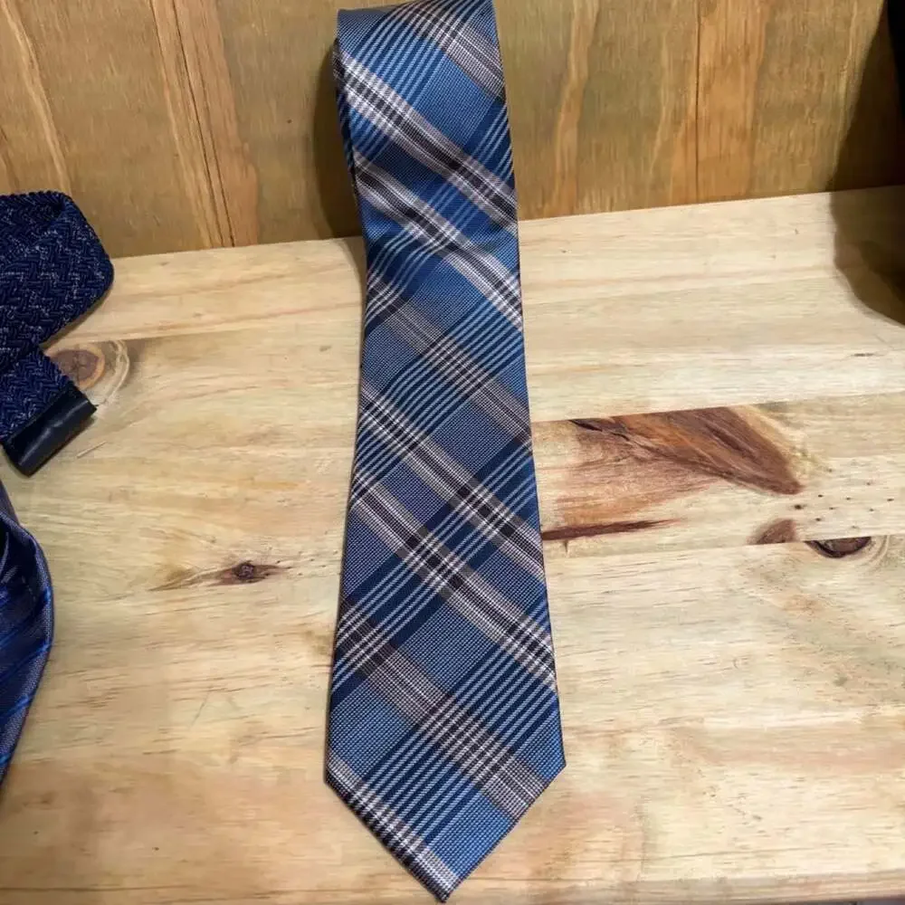 AWEARNESS Kenneth Cole Plaid Silk Necktie